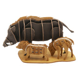 Fridolin 3D Animals Paper Model - Wild Boar Family