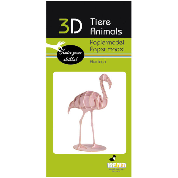 Fridolin 3D Animals Paper Model - Flamingo