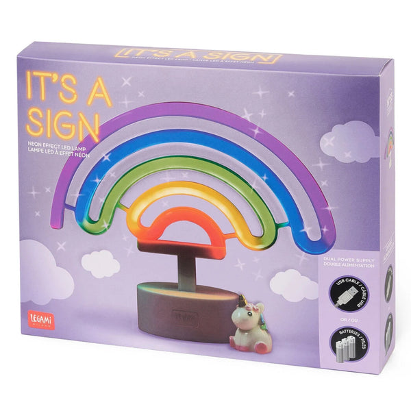 Legami Neon Effect LED Lamp - It's a Sign: Rainbow