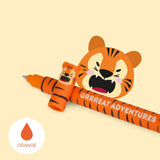Legami Erasable Gel Pen - Tiger, Orange Ink