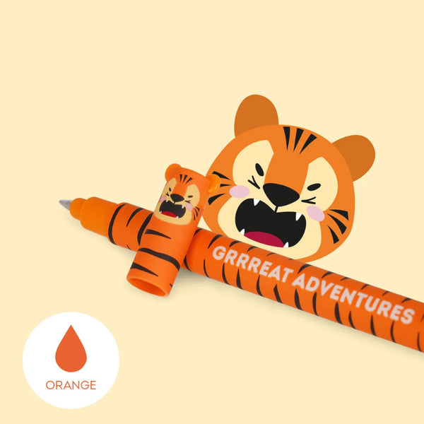 Legami Erasable Gel Pen - Tiger, Orange Ink