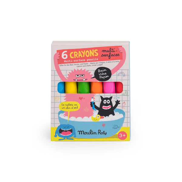 Moulin Roty Schmouks Multi-Surface Crayons 6pk