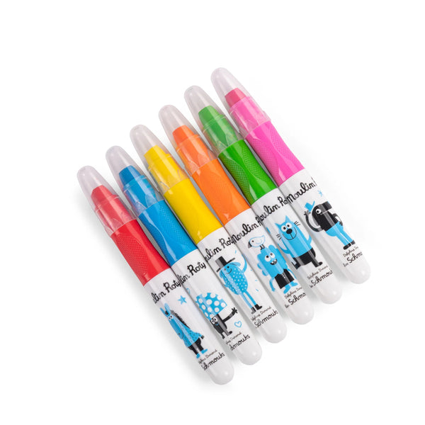 Moulin Roty Schmouks Multi-Surface Crayons 6pk