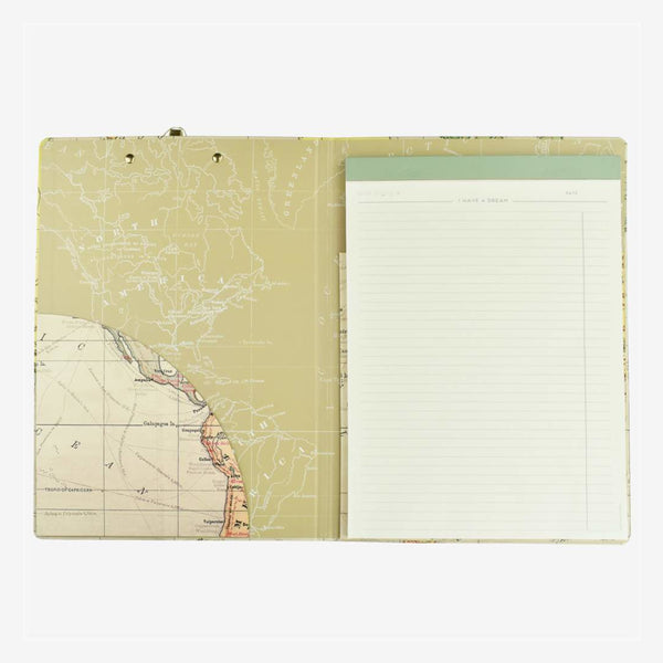 Legami Take Note Clipboard Folder & Lined Pad - Travel Map