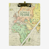 Legami Take Note Clipboard Folder & Lined Pad - Travel Map