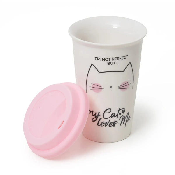 Legami Porcelain Travel Mug - My Cat Loves Me