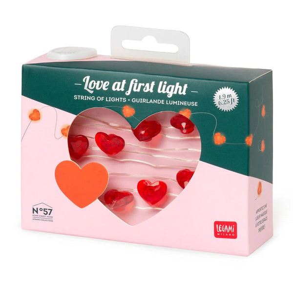Legami Heart-Shaped LED String Lights - Love At First Light