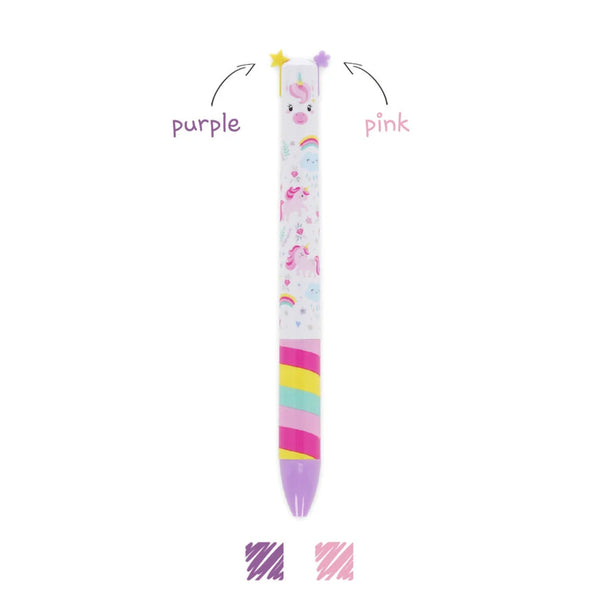 Legami Click & Clack Two-Colour Ballpoint Pen - Unicorn