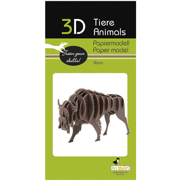 Fridolin 3D Animals Paper Model - Bison