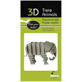Fridolin 3D Animals Paper Model - Grey Elephant