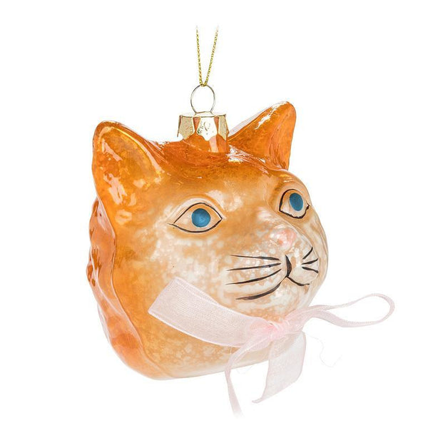Abbott Hanging Glass Ornament - Cat