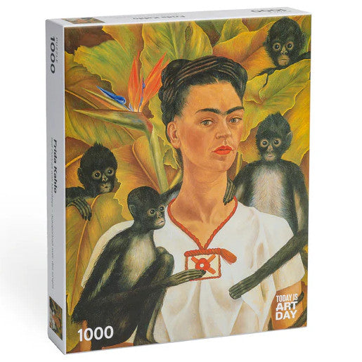 Today Is Art Day Puzzle 1000pc Frida Kahlo: Self-Portrait with Monkeys