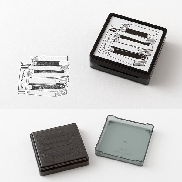 Midori Pre-inked Paintable Stamp - Reading List