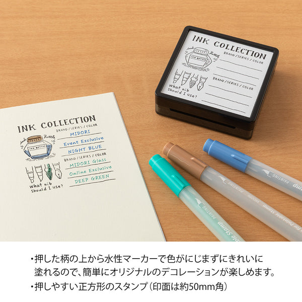 Midori Pre-inked Paintable Stamp - Ink Collection A