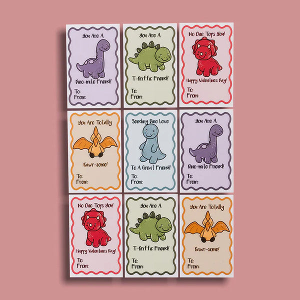 Jaybee Design Valentines Card Set 20pk Dinosaurs