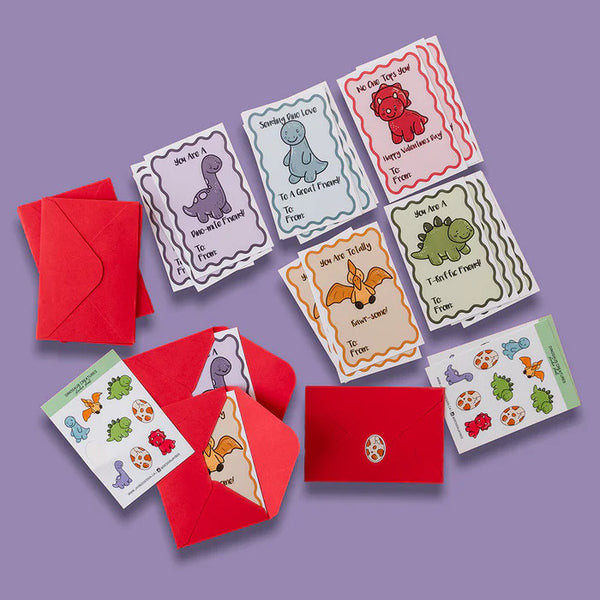 Jaybee Design Valentines Card Set 20pk Dinosaurs