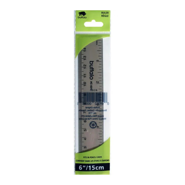 Buffalo Clear Plastic Ruler 6"