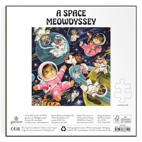 Galison 500pc Puzzle - A Space Meowdyssey