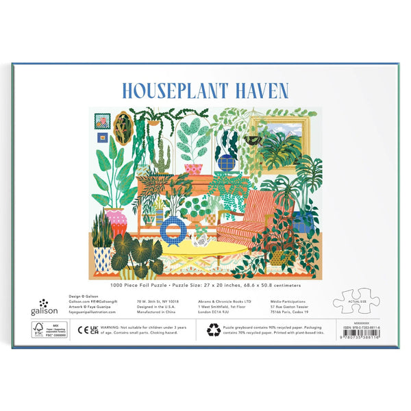 Galison 1000pc Foil Puzzle - Houseplant Haven