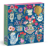 Galison 500pc Foil Puzzle - Potted Teacups