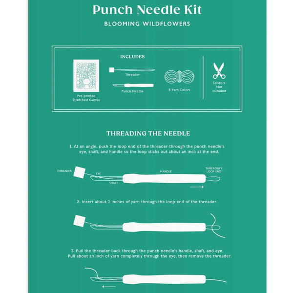 Galison Punch Needle Kit - Blooming Wildflowers