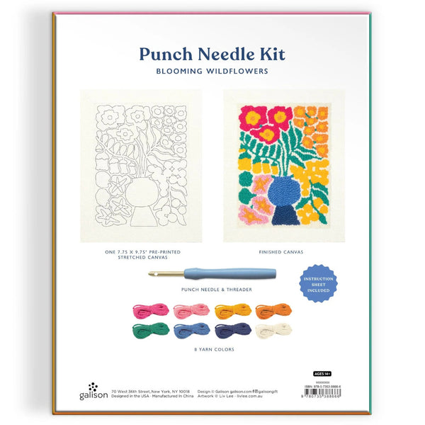 Galison Punch Needle Kit - Blooming Wildflowers