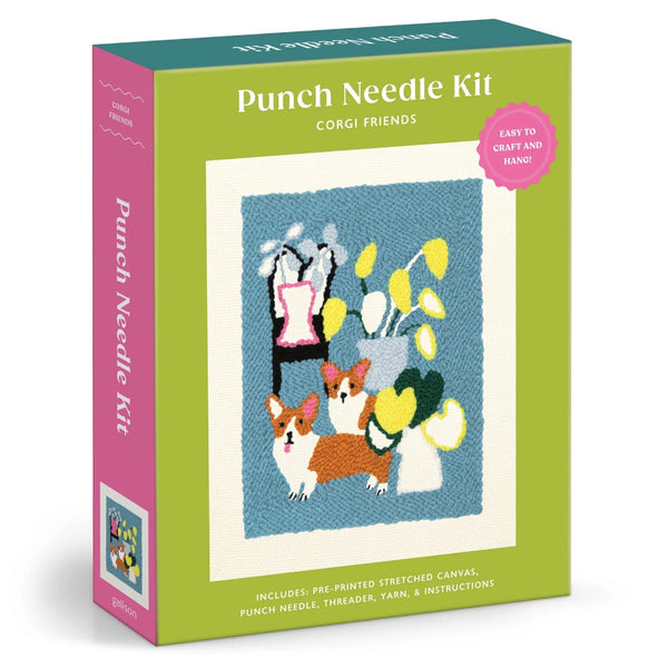 Galison Punch Needle Kit - Corgi Friends