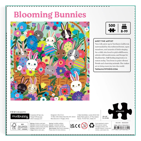 Mudpuppy 500pc Foil Puzzle - Blooming Bunnies