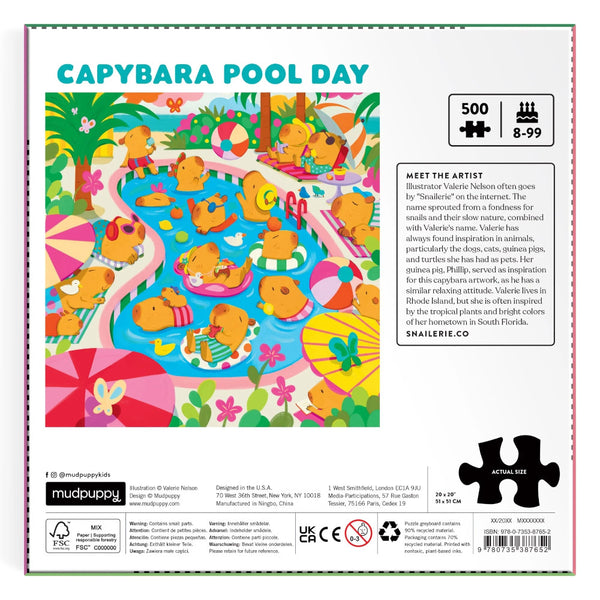 Mudpuppy 500pc Puzzle - Capybara Pool Day