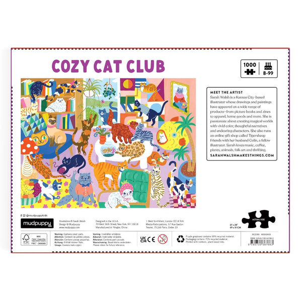 Mudpuppy 1000pc Puzzle - Cozy Cat Club