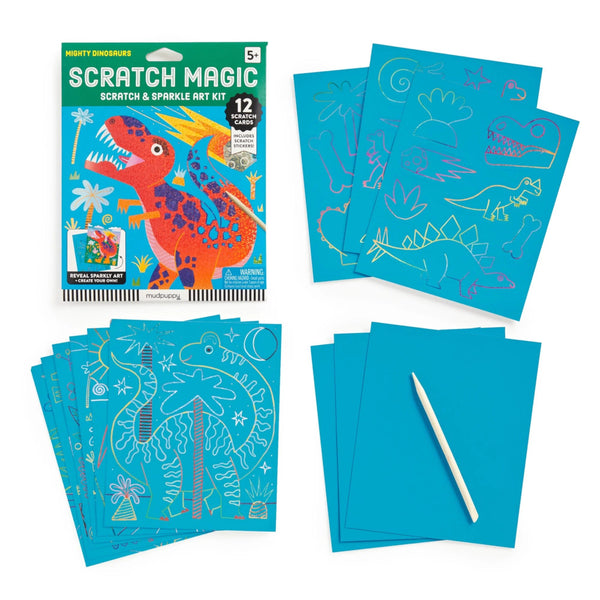 Mudpuppy Scratch Art Magic Kit - Mighty Dinosaur
