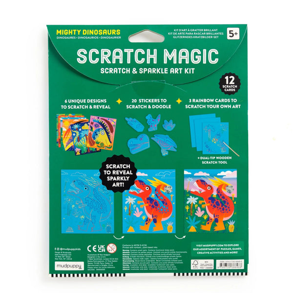 Mudpuppy Scratch Art Magic Kit - Mighty Dinosaur