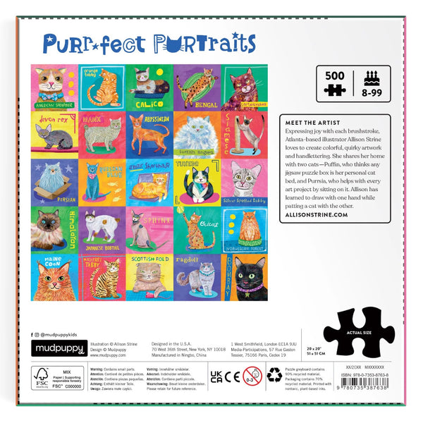 Mudpuppy 500pc Puzzle - Purr-fect Portraits