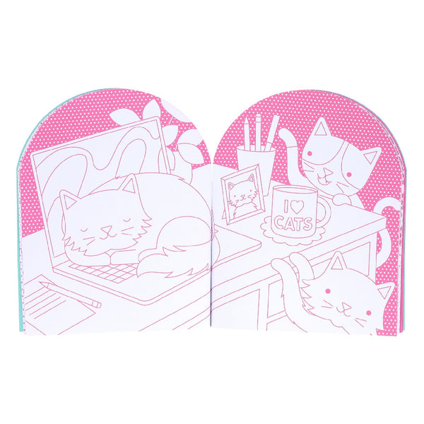 Petit Collage Colouring Book + Stickers - Cats
