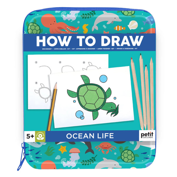 Petit Collage How to Draw Kit - Ocean Life