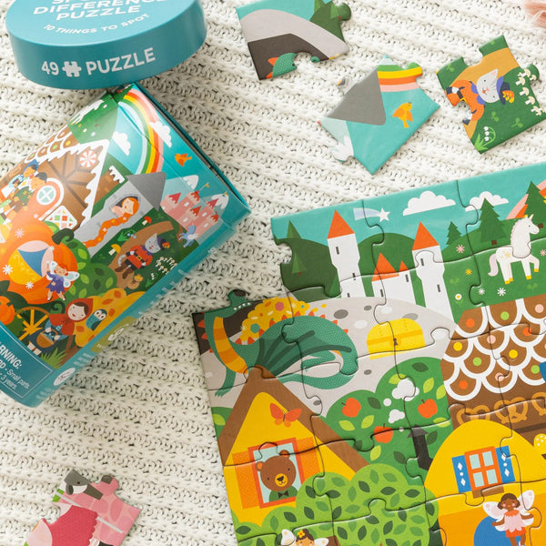Petit Collage Spot the Difference 49pc Puzzle - Fairytales