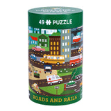 Petit Collage Spot the Difference 49pc Puzzle - Roads and Rails