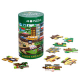 Petit Collage Spot the Difference 49pc Puzzle - Roads and Rails