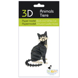 Fridolin 3D Animals Paper Model - Black & White Cat