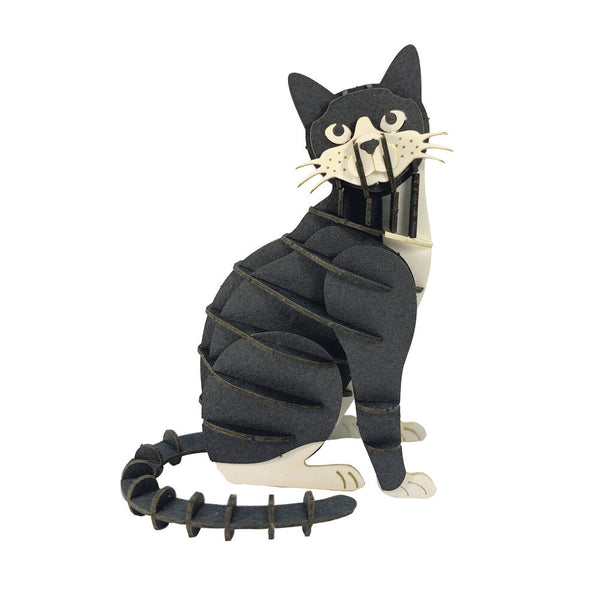 Fridolin 3D Animals Paper Model - Black & White Cat