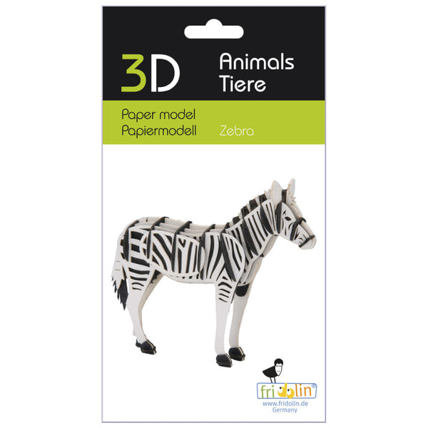 Fridolin 3D Animals Paper Model - Zebra