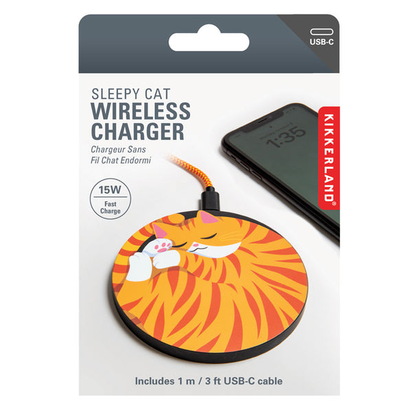 Kikkerland Wireless Charger - Sleepy Cat