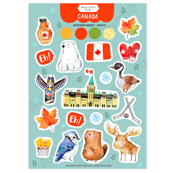 Amara Strand Studio Sticker Sheet - Canada