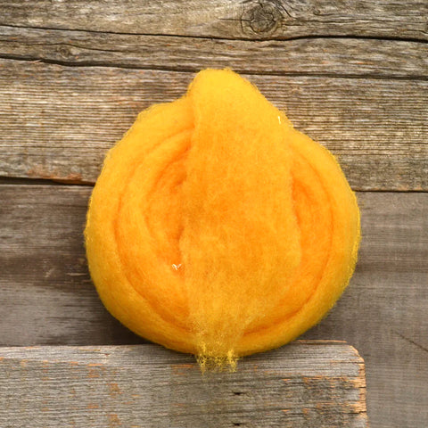 The General Bean Felting Wool Fibre, 25g - Golden Yellow