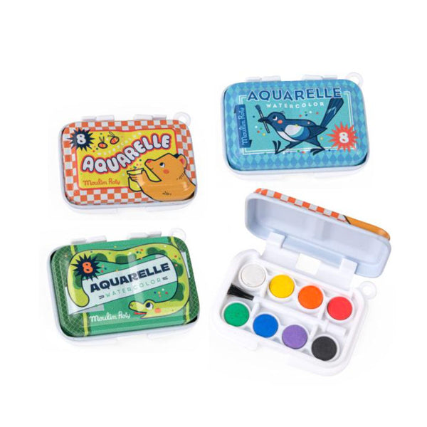 Moulin Roty Aquarelle Mini Watercolour Palette Set, Assorted