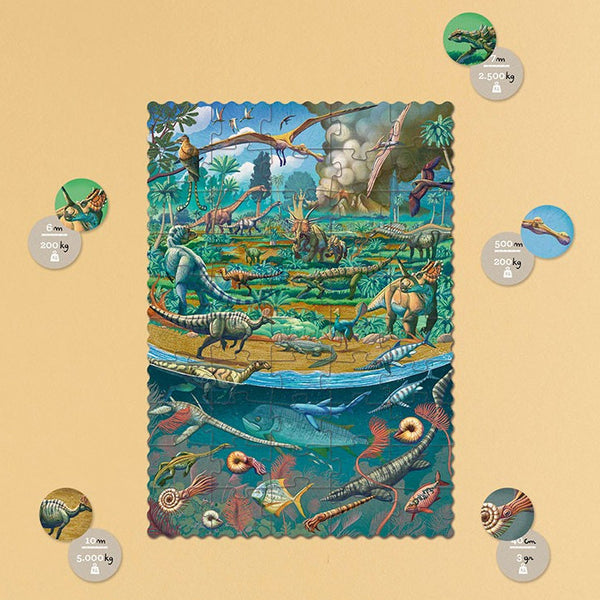 Londji Tiny Puzzle 50pc Look & Learn Dinosaurs