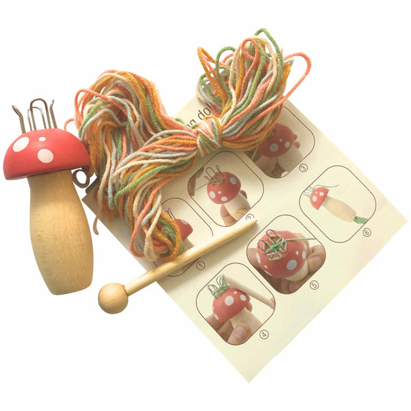 House of Marbles Wooden Knitting Kit - Mushroom