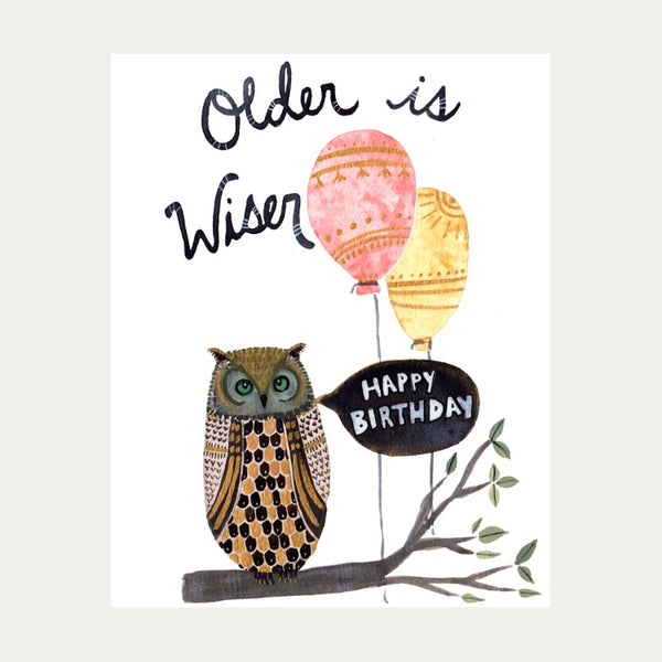 Sarah Duggan Greeting Card - Older is Wiser Owl