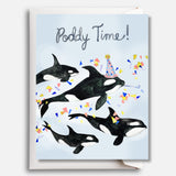 Sarah Duggan Greeting Card - Poddy Time Orcas