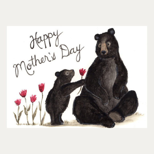 Sarah Duggan Greeting Card - Happy Mothers Day Mama Bear and Bear Cub